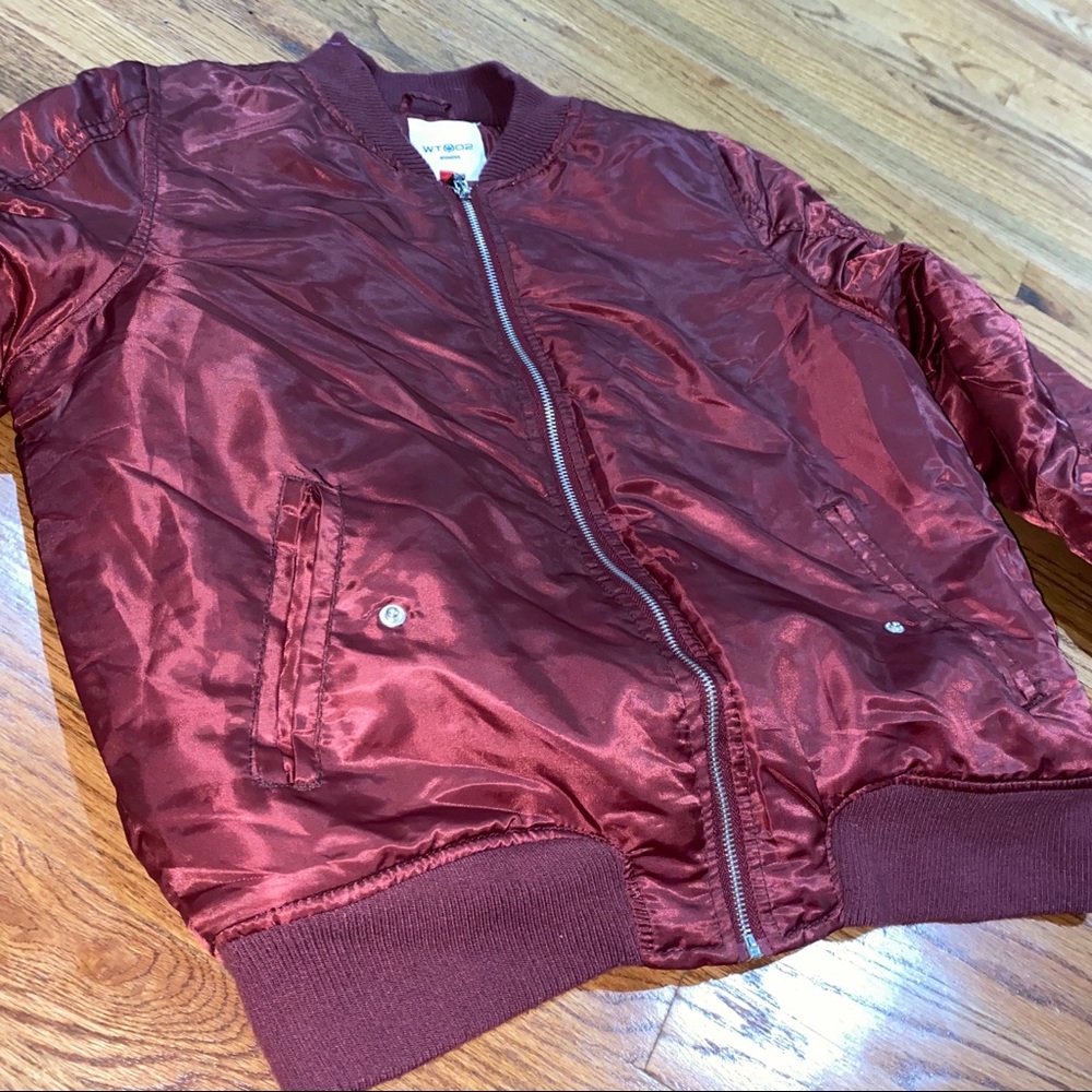 Burgundy Bomber Jacket - Picture 5 of 8